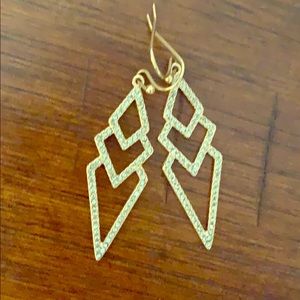Stella and Dot rose gold triangle earrings